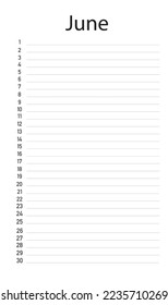 Monthly printable organizer for June. To do list.