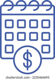 Icono de vector de salario mensual. Se puede usar para imprimir, móviles y aplicaciones web.