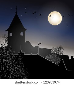Monthly sky with urban environment