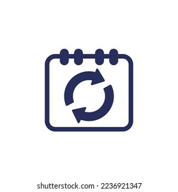 monthly subscription auto-renewal icon, vector