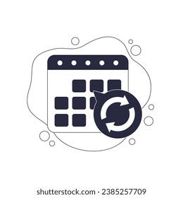 icono de renovación automática de suscripción mensual, diseño vectorial