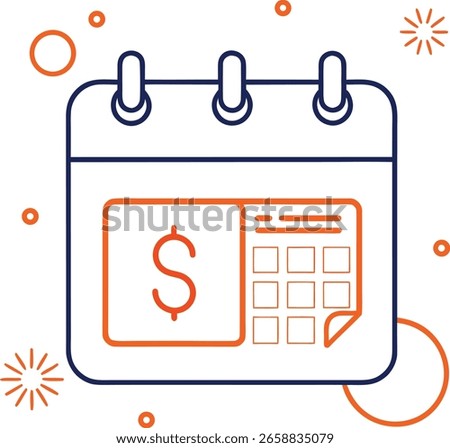 Monthly subscription icon line art vector illustration isolated on transparent background