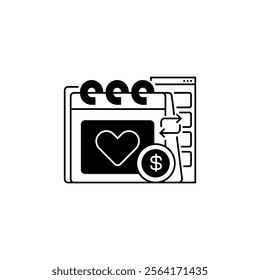 Monthly Subscription Line Icon. linear style sign for mobile concept and web design. Outline vector icon.