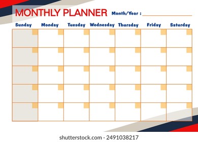 Monthly, Weekly, Daily Planner set. with simple element. Printable vector and can be modified as your needs. To fill your organizer book or make a agenda book.