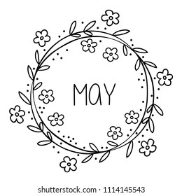 Monthly Wreath, freehand, doodles, January, February, March, April, May, June, July, August, September, October, November, December,  Illustration, Season, Spring, Summer, Fall, Winter, Calendar, SET