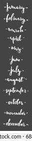 Months hand lettering black