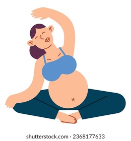 months pregnant doing yoga vector isolated