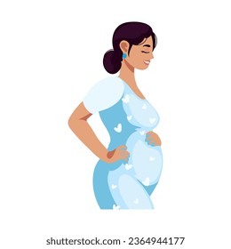months pregnant maternal isolated icon