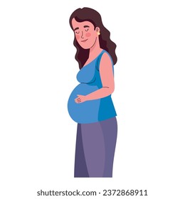 months pregnant maternity illustration isolated