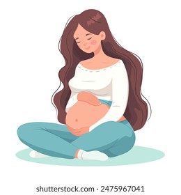 Months pregnant woman illustration isolated design	
