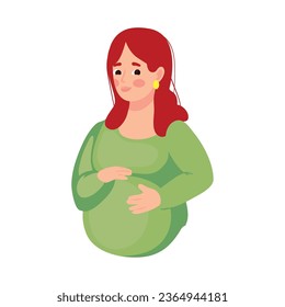 months pregnant woman isolated icon