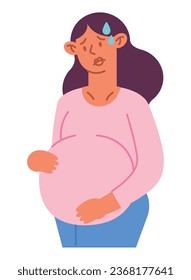 months pregnant worry vector isolated