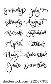 months text lettering design vector