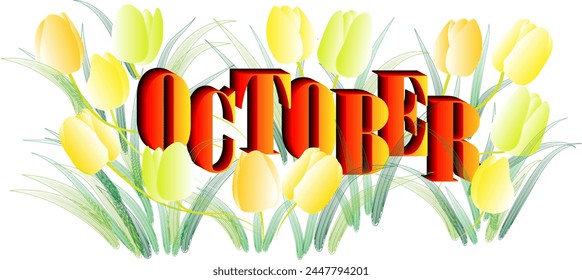 The months of the year have a beautiful appearance, decorated with blooming flowers.