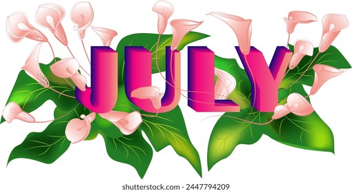 The months of the year have a beautiful appearance, decorated with blooming flowers.