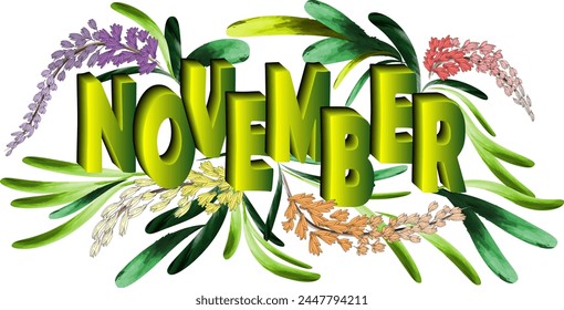 The months of the year have a beautiful appearance, decorated with blooming flowers.