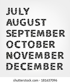 Months of year made from photo frames