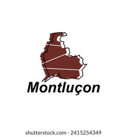 Montlucon City map. vector map of France Country colorful design, illustration design template on white background