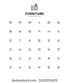 montone simple line icon set