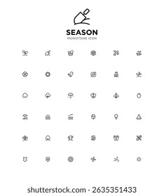 montone simple line icon set