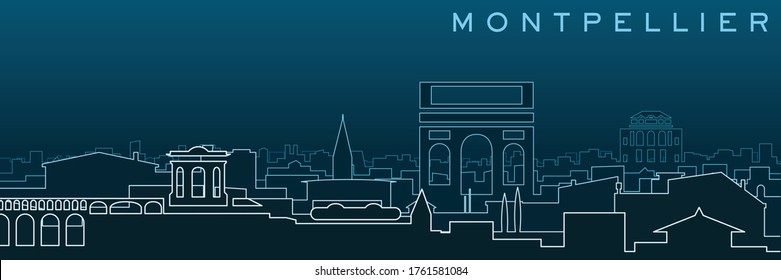 Montpellier Multiple Lines Skyline and Landmarks