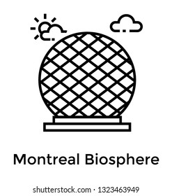 Montreal Biosphere Line Icon Vector 