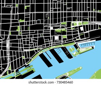 Montreal black and white map