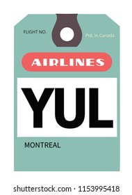 montreal canada airport luggage tag