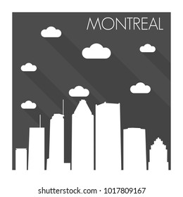 Montreal Canada Flat Icon Skyline Silhouette Design City Vector Art 
