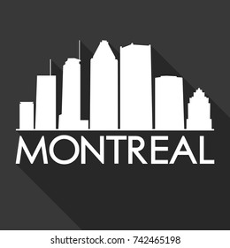 Montreal Canada Flat Icon Skyline Silhouette Design City Vector Art Famous Buildings.