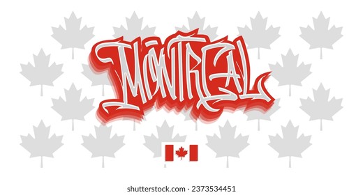 Montreal Canada Graffiti Tag Vector Design On White Background Eps 10