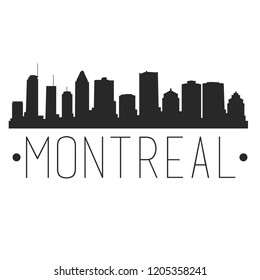 Montreal Canada Skyline Silhouette City Design Vector Famous Monuments.