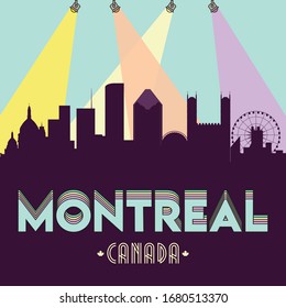 Montreal Canada skyline silhouette flat design vector illustration