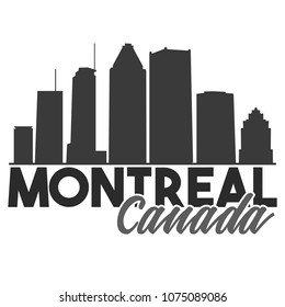 Montreal Canada Skyline Souvenir Travel Vector Art Design Tourism