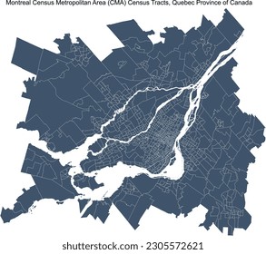 Montreal Census Metropolitan Area (CMA) Census Tracts, Quebec Province of Canada in 2021