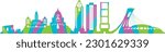 Montreal cityscape. Landscape Montreal, Quebec Vector illustration