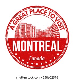 Montreal grunge rubber stamp on white background, vector illustration