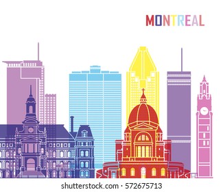 Montreal skyline in editable vector file