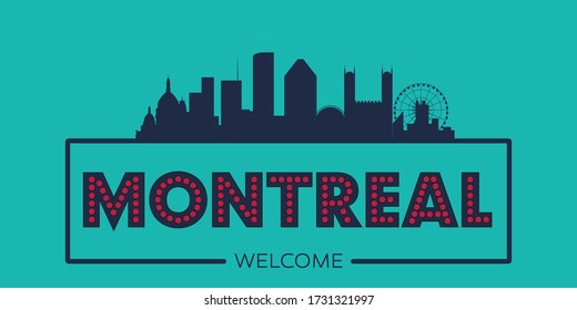 Montreal skyline flat design vector illustration.