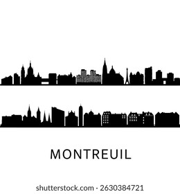 Montreuil France Skyline Silhouette Vector.