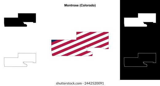 Montrose county (Colorado) outline map set