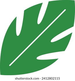 Elemento vectorial del icono del logotipo de la hoja de Montsera