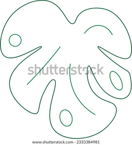 Montsera outline leaf plant vector element