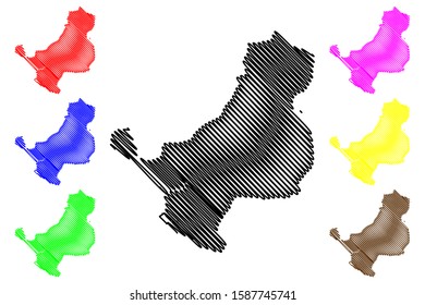 Montserrado County (Counties of Liberia, Republic of Liberia) map vector illustration, scribble sketch Montserrado map