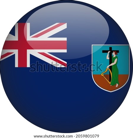 Montserrat 3D Rounded Country Flag Icon