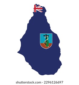 Montserrat British Overseas Territories vector illustration flag and map logo design concept detailed 