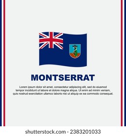 Plantilla de diseño de fondo de la bandera de Montserrat. Cartel del Día de la Independencia de Montserrat en medios sociales. Caricatura de Montserrat