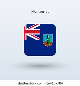 Montserrat flag icon. Vector illustration.