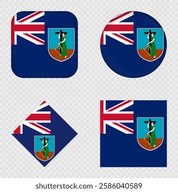 Montserrat Flag Icons Pack. Vector illustration.