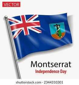 Montserrat flag national independence day vector flags in America 